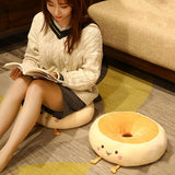 Round Seat Cushion - Round Chair Cushion - Donut Seat Cushion - Cute and Soft Decorative Cushion - Cartoon Design - Suitable Chairs for Bedrooms, Schools and Offices - 38*38*14cm (Smile Style) - Front View