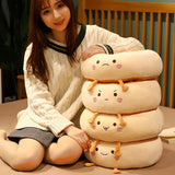 Round Seat Cushion - Round Chair Cushion - Donut Seat Cushion - Cute and Soft Decorative Cushion - Cartoon Design - Suitable Chairs for Bedrooms, Schools and Offices - 38*38*14cm (Smile Style) - Top-Down View