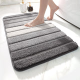 Living room carpet - Bathroom carpet - Non-slip bath mat - 40 x 60 cm - Absorbent underlay - Machine-washable carpet with soft water microfiber - Suitable for bathtubs, showers, Gray