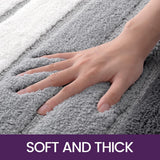 Living room carpet - Bathroom carpet - Non-slip bath mat - 40 x 60 cm - Absorbent underlay - Machine-washable carpet with soft water microfiber - Suitable for bathtubs, showers, Gray - Front View