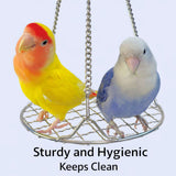 Stainless Steel Bird Toys - Small Pet Toys - Hanging Bird Cage Accessories - Suitable for Various Birds - For Balance Training of Small Parrots, Hamsters, etc. - Front View