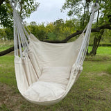 Hanging Chair - Portable Hammock - Comfortable Patio Chair - Suitable for Indoor and Outdoor Use - Maximum Load Capacity 100kg（White, without cushion） - Top-Down View