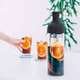 Cold Brew Coffee Pot - 1000 ml Glass Carafe with Infuser - For Iced Coffee & Iced Tea - Easy to Fill and Clean - Brown - Side View