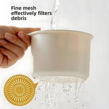 Kitchen drain strainer for the faucet - Multifunctional drain strainer for food waste - Tiltable with push mechanism - White - Front View