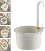 Kitchen drain strainer for the faucet - Multifunctional drain strainer for food waste - Tiltable with push mechanism - White - Rear View