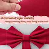 Chair Covers - 2 pieces - Christmas bow on chairs - Christmas accessories - Chair covers for home - Suitable for holidays - Parties - Weddings - Outdoor kitchens - Restaurants - Hotels - Front View