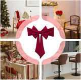 Chair Covers - 2 pieces - Christmas bow on chairs - Christmas accessories - Chair covers for home - Suitable for holidays - Parties - Weddings - Outdoor kitchens - Restaurants - Hotels - 45-Degree Angle