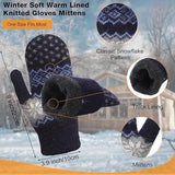 Gloves - Pack of 3 pairs - winter gloves - men's gloves - women's gloves - Knitted imitations - Suitable for cold winter weather (style C) - Top-Down View