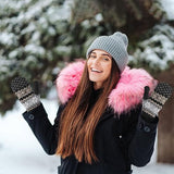 Gloves - Pack of 3 pairs - winter gloves - men's gloves - women's gloves - Knitted imitations - Suitable for cold winter weather (style C) - Rear View