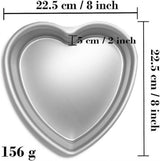 Heart-shaped baking tins - Aluminum baking tins - Valentine's Day, weddings, birthdays, etc. (Set of 3 heart-shaped baking tins, 20 x 5 cm)