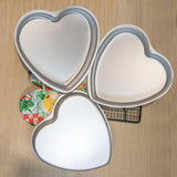 Heart-shaped baking tins - Aluminum baking tins - Valentine's Day, weddings, birthdays, etc. (Set of 3 heart-shaped baking tins, 20 x 5 cm)