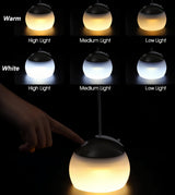 Night Light - Outdoor Camping Lamp - Atmospheric Decorative Lighting - Round Camping Lamp - 3 Brightness Levels - Hook Mount - Suitable for emergencies, tents, fishing, and other occasions. (Green) - Top-Down View