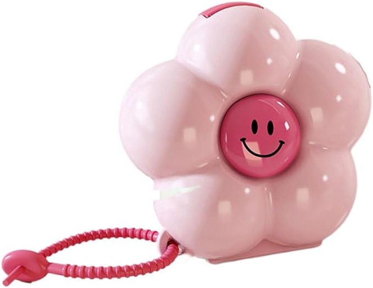 Mini Pill Box - Portable Jewelry Box - Flower-Shaped Storage Box - For storing small accessories - Suitable for boys and girls (Pink)