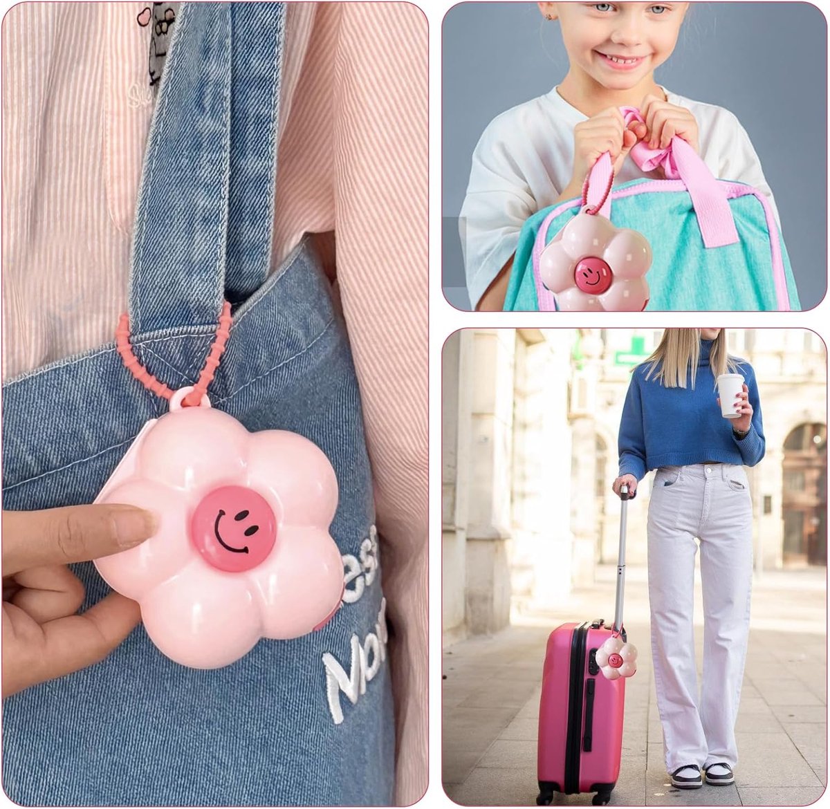 Mini Pill Box - Portable Jewelry Box - Flower-Shaped Storage Box - For storing small accessories - Suitable for boys and girls (Pink)