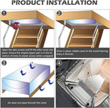 Attic Hatch Insulation Cover 63.5x138 cm - Dust Cover for Attic Hatch - Energy Saving With Zipper - For Stairs - Cool in Summer, Warm in Winter - 45-Degree Angle