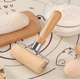 Dough Rolling Machine - Double-Sided Wooden Dough Rolling Machine - Three-Piece Set - Hand Baking Utensils - Smooth Non-Stick Coating - Suitable for Baking Dough, Fudge, Pizza, Cookies, Bread