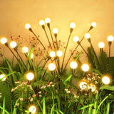 LED Solar Lights - Outdoor Lighting - Solar Garden Lighting - Mood Lighting - LED Solar Garden Lights - Firefly Design - 12 Flower Pots x 2 - Waterproof, Suitable for Outdoor Use - Ideal for Decorating Patio Paths - Warm Tones