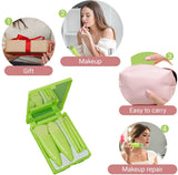 Makeup Brush Set - 5-Pack - Portable - Travel Makeup Brush Set with Mirror Case - Professional Foundation Brush, Eyeshadow Brush, and Blending Brush for Women - Green