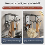 Kitchen Utensils - 2-Piece Hook - Cabinet Hook - Room Hook - Storage - Kitchen Storage - Suitable for Bathroom/Balcony/Bedroom/Knives/Tools/Towels (Black)
