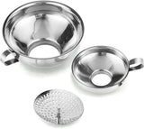 3-Pack - Funnels - Stainless Steel - Kitchen Funnels - Jam Can Funnels
