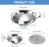 3-Pack - Funnels - Stainless Steel - Kitchen Funnels - Jam Can Funnels