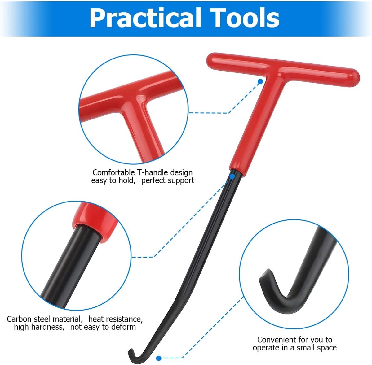 Brake Spring Hook - 2-Piece Set - Exhaust Spring Puller - Motorcycle | Bicycle | Spring Puller - Special T-Shaped Tool