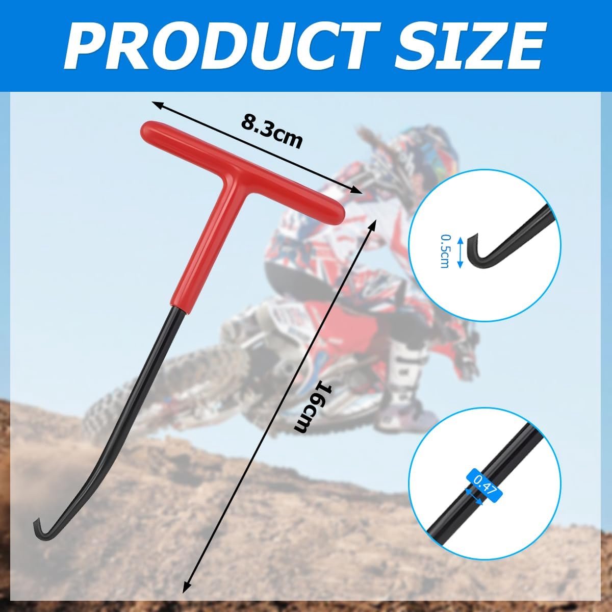 Brake Spring Hook - 2-Piece Set - Exhaust Spring Puller - Motorcycle | Bicycle | Spring Puller - Special T-Shaped Tool