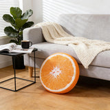 Round decorative cushion - soft filled cushion - play cushion - 40 cm - orange - suitable for sofas, chairs, floors, armchairs - Side View