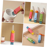 Brush - 3-piece set - Multifunctional cleaning brush - With soft bristles - Suitable for glass lids and bottle caps - Ideal for small spaces and cup accessories - Front View