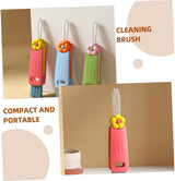 Brush - 3-piece set - Multifunctional cleaning brush - With soft bristles - Suitable for glass lids and bottle caps - Ideal for small spaces and cup accessories - Side View