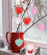 600 Paper Heart Tablecloths - Valentine's Day Decorations, Red/Pink/White Lace Cutouts - Valentine's Day Decorations for Weddings & Parties - 4 Inches - Side View