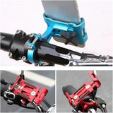 Phone holder for bicycle and motorcycle - Universal phone holder - 360° rotatable and tiltable - Bicycle accessories - Red - Top-Down View