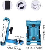 Phone holder for bicycle and motorcycle - Universal phone holder - 360° rotatable and tiltable - Bicycle accessories - Red - Rear View