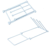 Storage Rack (Set of 2) - Kitchen Storage Rack - Space-Saving - Folding Rack - With 4 Supports, Corrosion-Resistant, Suitable for Storing Dishcloths, Cups and Baby Bottles - PP Material (Blue) - Front View