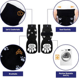 4-piece set of non-slip dog socks - Dog socks with adjustable shoulder straps - Cotton dog socks suitable for small and large dogs - Waterproof - Non-slip - Dog shoes (S) - Front View