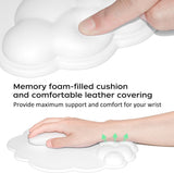 Mouse Pad - Mouse Pad with Wrist Rest - Ergonomic Mouse Pad - Mouse Pad with Leather Surface, Suitable for Computers, Laptops, Office, Home and Travel, with Non-Slip Bottom - White - Side View