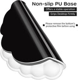 Mouse Pad - Mouse Pad with Wrist Rest - Ergonomic Mouse Pad - Mouse Pad with Leather Surface, Suitable for Computers, Laptops, Office, Home and Travel, with Non-Slip Bottom - White