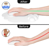 Mouse Pad - Mouse Pad with Wrist Rest - Ergonomic Mouse Pad - Mouse Pad with Leather Surface, Suitable for Computers, Laptops, Office, Home and Travel, with Non-Slip Bottom - White - Close-Up Angle