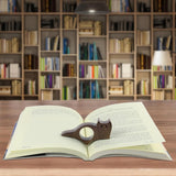 Book Binder - Cat-shaped book binder - Smooth walnut bookshelf - Thumb-shaped book binder - Reading aid - Ideal gift and reading accessory for book lovers - Gift for book lovers and literature enthusiasts (M) - Top-Down View