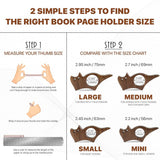 Book Binder - Cat-shaped book binder - Smooth walnut bookshelf - Thumb-shaped book binder - Reading aid - Ideal gift and reading accessory for book lovers - Gift for book lovers and literature enthusiasts (M) - Rear View