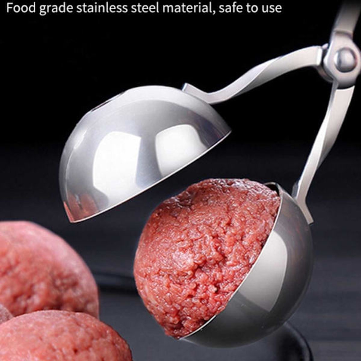 Stainless Steel Meatball Clamps - Pack of 2 - 304 Stainless Steel Meatball Clamps - Meatball Making Tools - Fish Ball Clamps - Round Rice Ball Maker