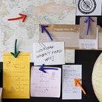 3D Arrow-Shaped Magnetic Notes - Fridge Magnets - 12-Piece Set for Whiteboard & Fridge - 2 Pieces in Each Color
