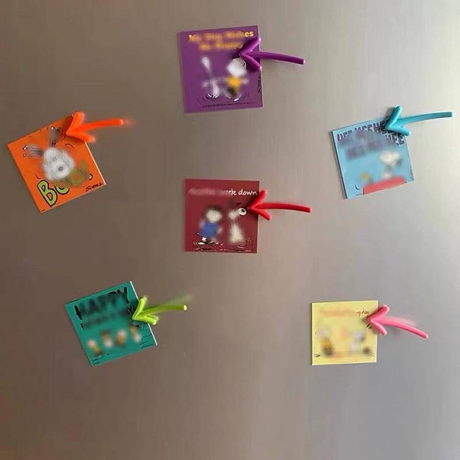 3D Arrow-Shaped Magnetic Notes - Fridge Magnets - 12-Piece Set for Whiteboard & Fridge - 2 Pieces in Each Color
