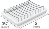 Soap Dish - Soap Holder - Double-Layer Ceramic Soap Dish - Bathroom Soap Dish Made of 304 Stainless Steel - Self-Draining Soap Holder - Suitable for Bathrooms, Kitchens and Travel.