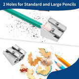 Set of 3 Metal Pencil Sharpeners - Suitable for Children - Colored Pencils - Cosmetics - Lip Liner and Eyeliner - Home - School & Office Supplies - Top-Down View