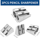 Set of 3 Metal Pencil Sharpeners - Suitable for Children - Colored Pencils - Cosmetics - Lip Liner and Eyeliner - Home - School & Office Supplies