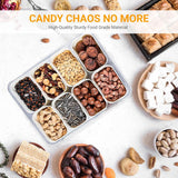Snack Boxes - Divided trays with lids and handles - Transparent snack boxes for fruit, snacks, sweets and nuts - Ideal for parties and picnics (pack of 2)