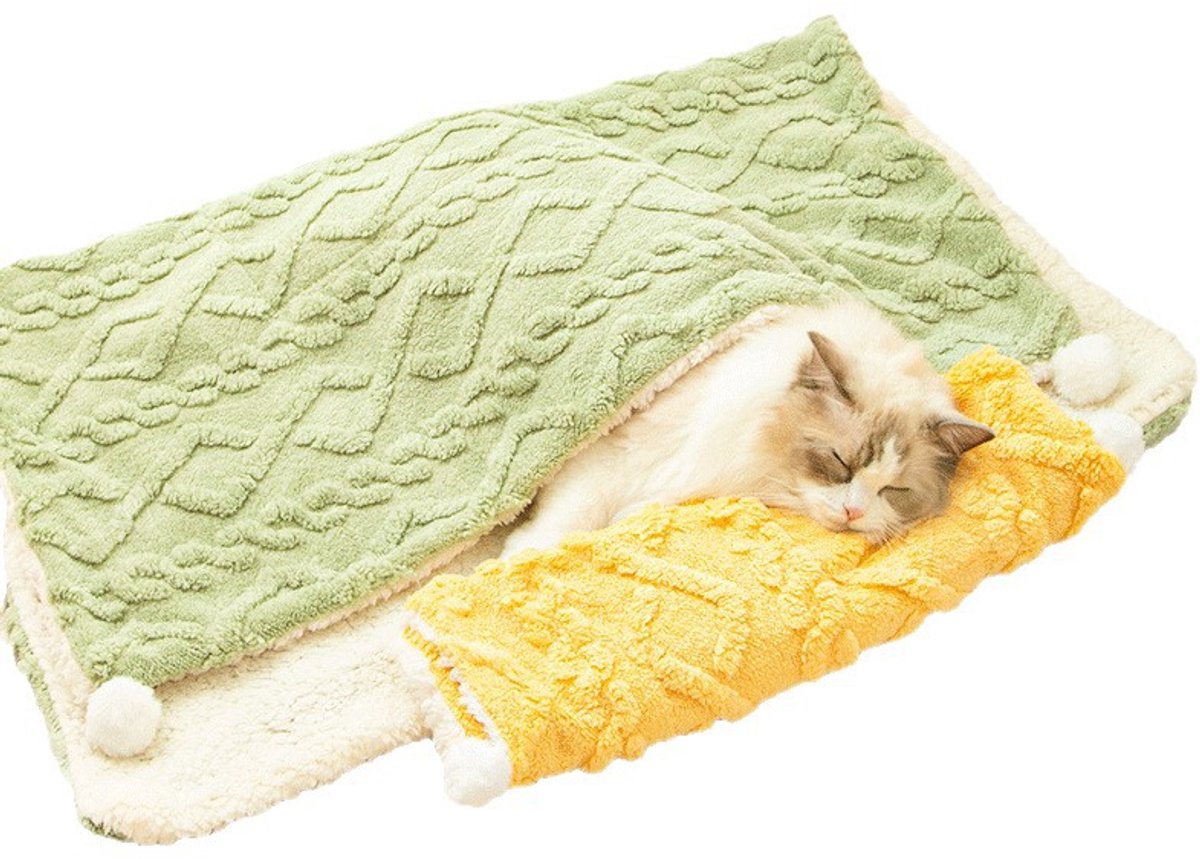 Pet Mat - Soft Pet Blanket - Warm Plush Blanket for Dogs and Cats - Comfortable & Cozy Sleep Blanket - 55*45cm - Yellow
