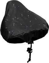 Waterproof Bicycle Saddle Cover with Drawstring - Black - Universal Size 24x27 cm - Protects Against Rain & Dirt
