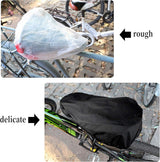 Waterproof Bicycle Saddle Cover with Drawstring - Black - Universal Size 24x27 cm - Protects Against Rain & Dirt